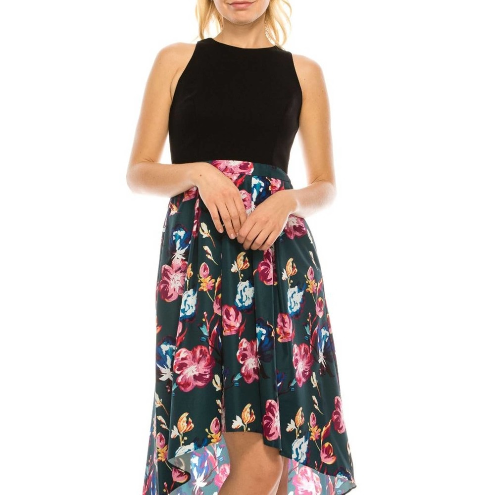 Aidan Mattox High Low Floral Cocktail Dress 6